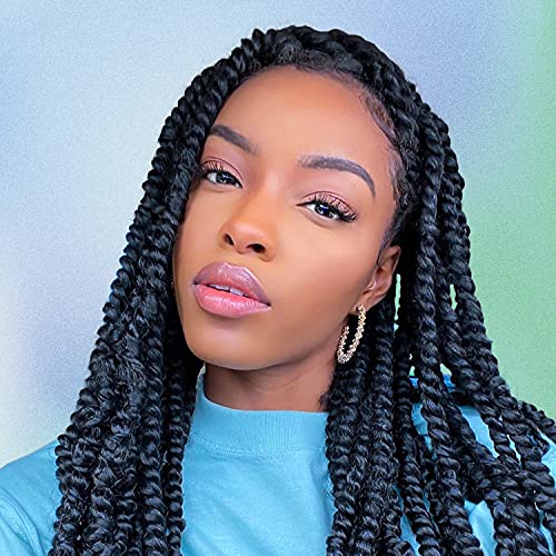 Osuntress Pre-Twisted Passion Twist Hair 18 Inch Pre-Looped Passion Twist Crochet Hair Synthetic Braiding Hair Extensions (18 Inch, #2)