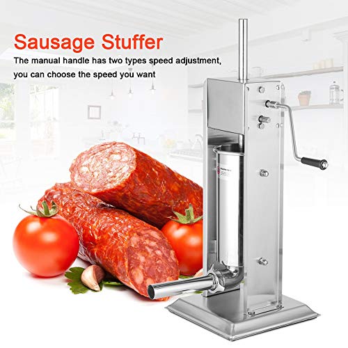 Edelstahl Wurstfüller, 5L Manuell Wurstpresse Wurstmaschine Wurstfüllmaschine Fleischwolf Fleischwurstfüller 2 Arten… – Bild 3