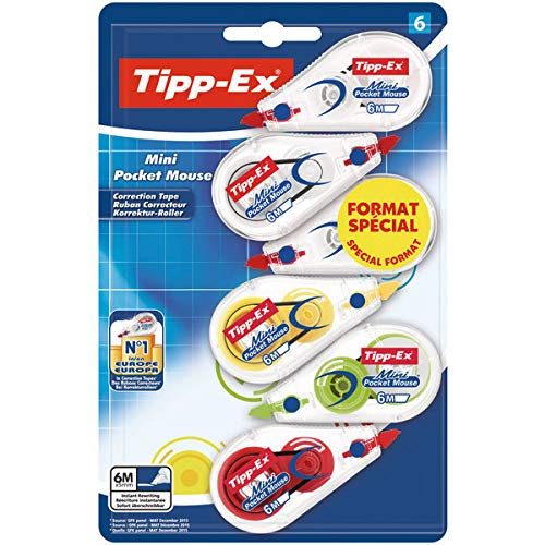 Tipp-ex - Lote de 6 mini cintas para corredores (3 estandares, 3 divertidos)