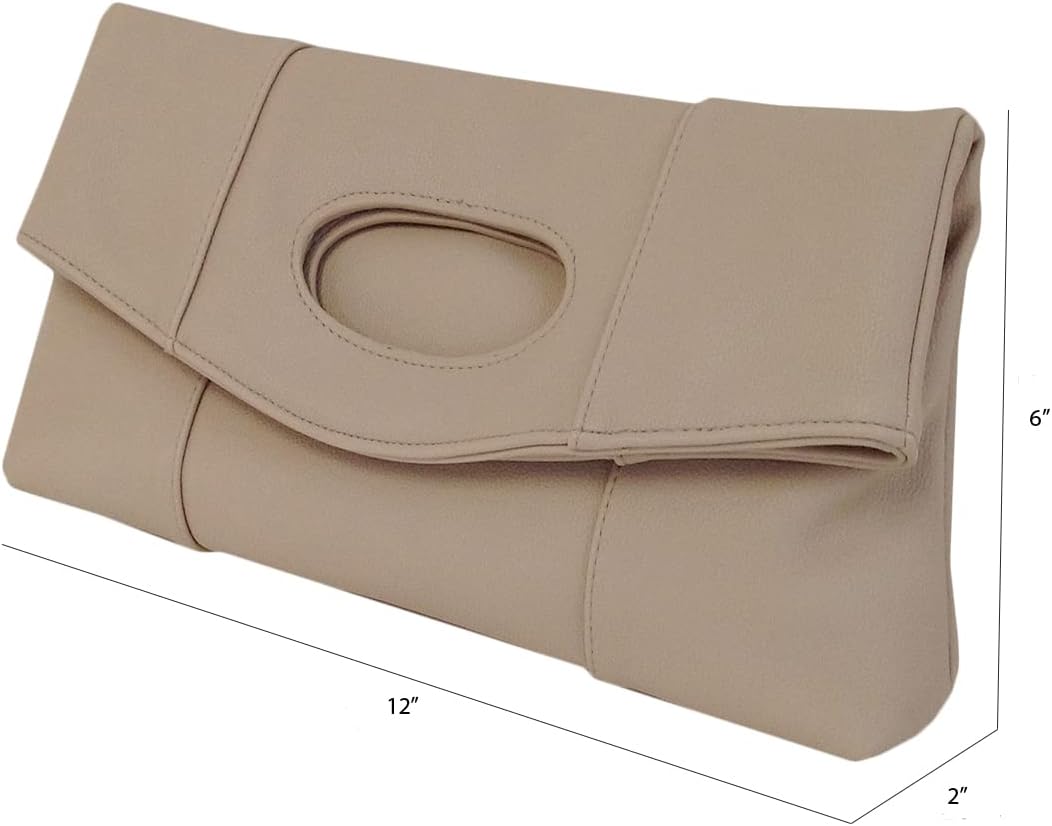 JNB Synthetic Leather Fold Over Clutch - Image 3