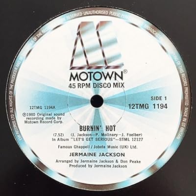 BURNIN' HOT 7 INCH (7" VINYL 45) UK MOTOWN 1980