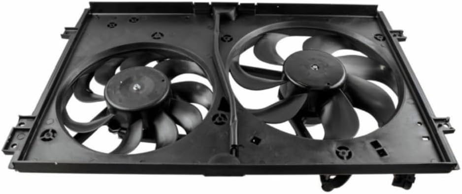 Dual Engine Radiator Cooling Fan Motor Assembly Compatible with Audi TT 2000-2002 TT Quattro 2000-2006, VW Golf 1999-2006 Jetta 1999-2005 RFA83386