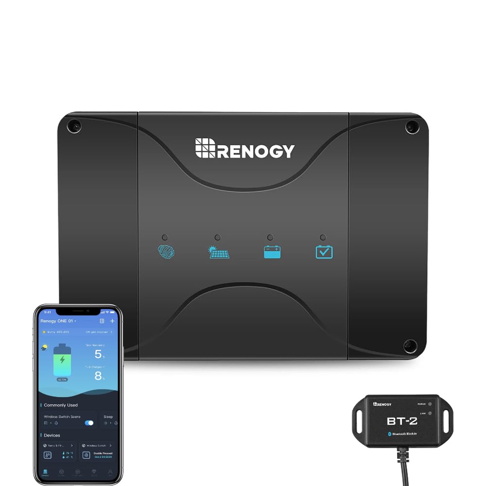 Renogy 50A DCDC Batterieladegerät MPPT Solarladeregler Ladebooster 12V mit BT-2 Bluetooth Modul
