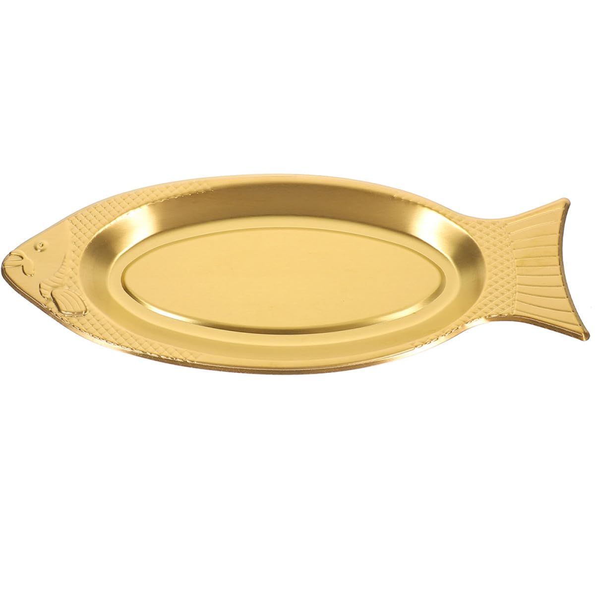 Assiette de service poisson doré 40 cm inox style restaurant