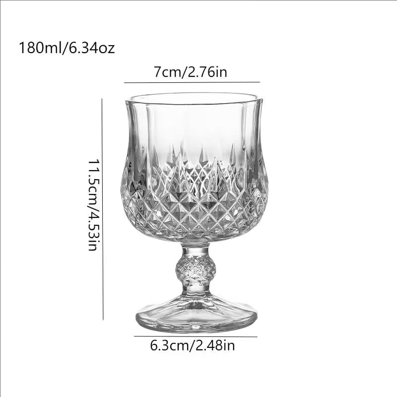 Image of PrimeWorld Premium Luxury Heavy Base Drinking Glasses Set of 6 - 180ml | Clear Tumblers for Water, Juice, Cocktails, Wine, Beer & Whiskey