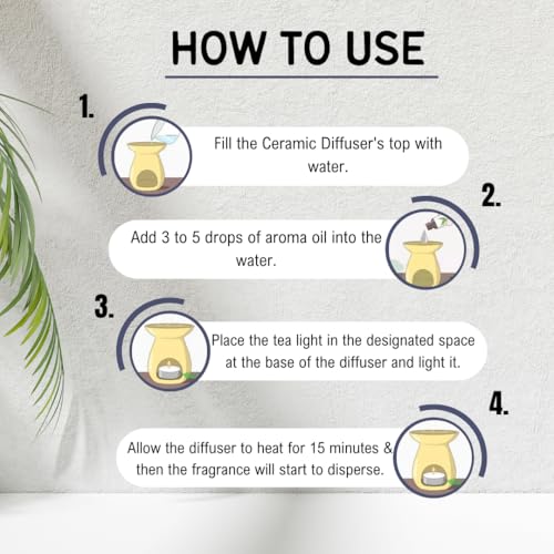 Image of ASIAN AURA Ceramic Aroma Diffuser Oil Set (10ml Each) Pack of 6| Home Fragrance & Aromatherapy | Meditation /Yoga (60 Ml, Rosemary)