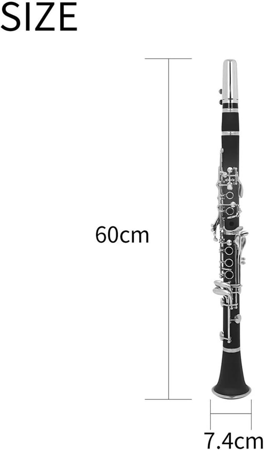 Clarinet Musical Instruments Professional Clarinet C 17 Key Woodwind Instrument Bakelite Body White Copper Keys With Case Reed Accessories(Clarinet)