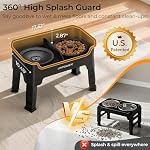 URPOWER Mess Proof Elevated Dog Bowls 4 Height Adjustable Raised Stand with No Spill Water Bowl and Slow Feeder Dog Bowls Non-Slip Food and Water Bowl Set for Small, Medium & Large Dogs - Image 4