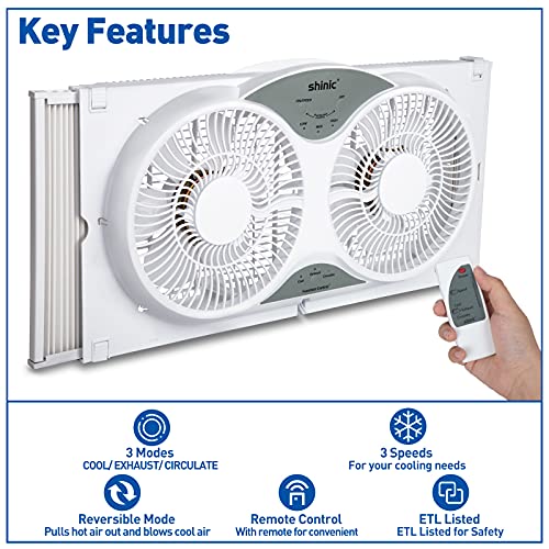Reviews for Shinic 9 Inch Twin Window Fan with Remote BestViewsReviews