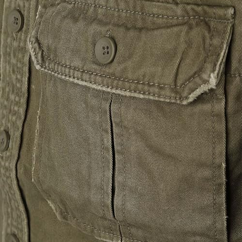 Individual WEAR Men's Rugged Cotton Breathable Casual Button Down Long Sleeve Shirt with Raw Edges & Shoulder Boards3