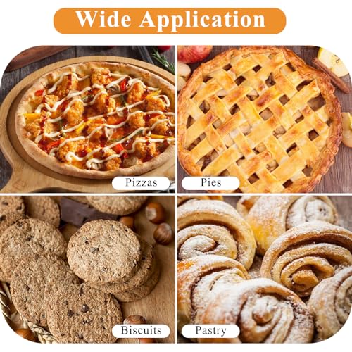 Elesunory 3pcs Pizza Tool Set, Include Pizza Docker, Pizza Dough Roller and Silicone Baking Mat, Dough Docker, Non Slip Baking Mat, Wooden Rolling Pin for Pizza, Cookie, Pie, Pastry, Bread