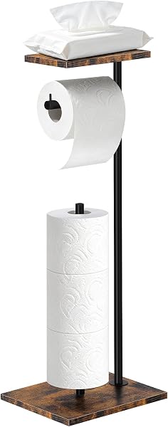 Kaneodot porte papier toilette avec étagère, noir