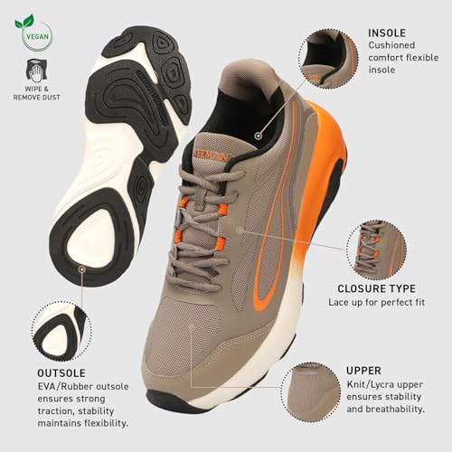 Image of Neeman's Urban Strive Sneakers for Men | Lightweight Breathable Mesh Casual Shoes with Dual Foam Cushioning & High Traction Sole | Lace Up Walking Shoes