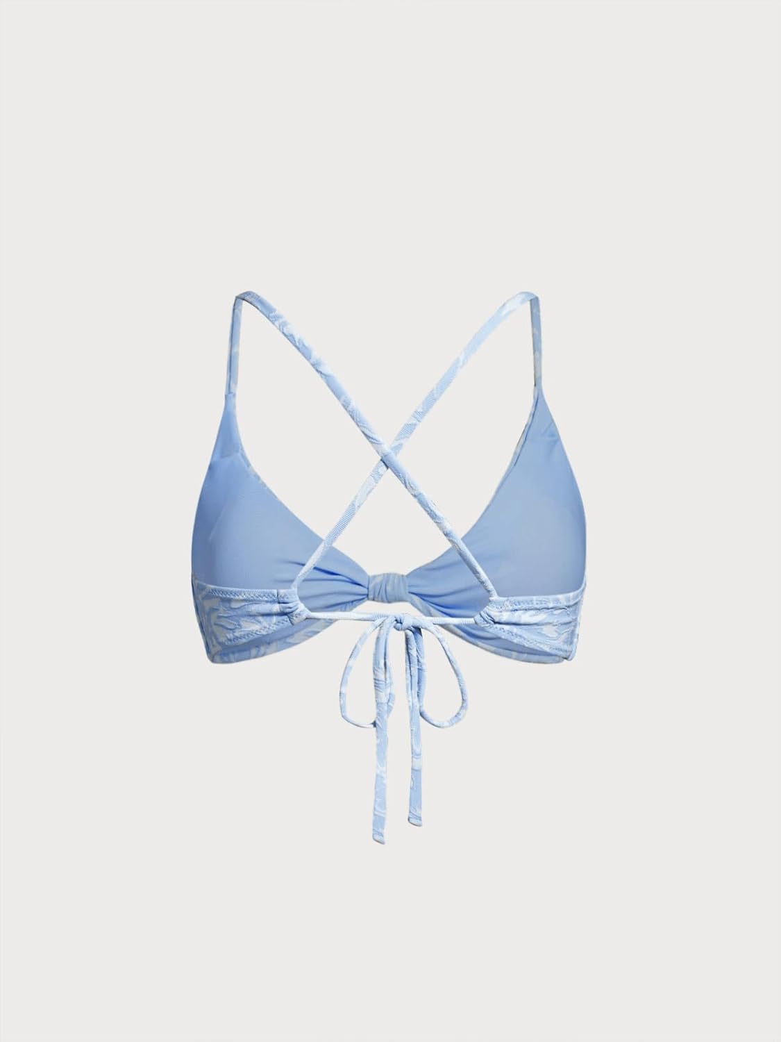 BERLOOK Bikini Tops for Women Bathing Suit Twist Tie Back Swimsuits V Neck Push Up Bikini Top Cheeky Swimwear