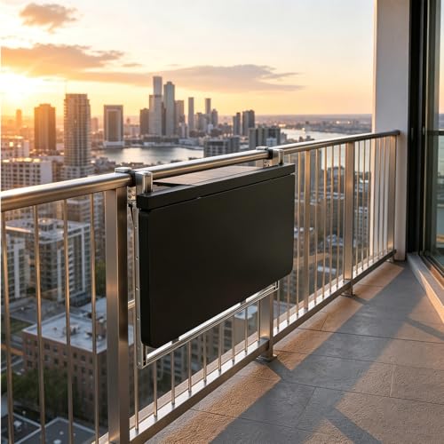 Mesa plegable para balcón y terraza con altura ajustable en 5 posiciones 5
