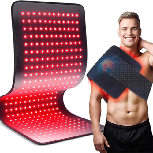 Cinturón de Terapia de Luz Roja 320 LED con Infrarrojos 660nm & 850nm para Alivio del Dolor en Espalda, Cintura y Abdomen – Dispositivo Portátil para Uso en Casa