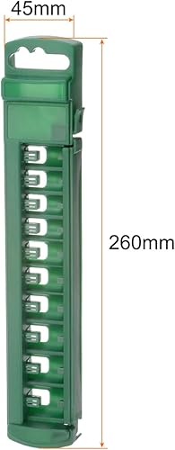 Miniatura 2 de Caja organizadora de llaves de vaso de 14 pulgadas, 10 ranuras, portátil, de plástico ABS, soporte de riel para enchufes métricos y SAE poco