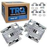 TRQ Rear Brake Caliper Set Zinc Coated Brackets Hardware Compatible with 2000-2006 Audi TT TT Quattro 1999-2005 Volkswagen Jetta