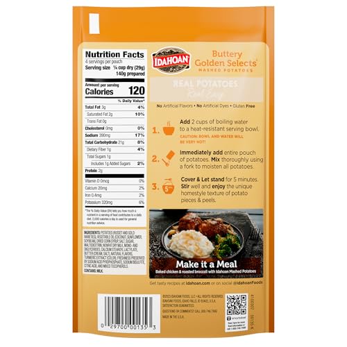 Image of Idahoan Mashed Potatoes, Buttery Golden Selects, 4.1 Ounce