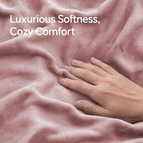 Image of BEDELITE Flannel King Size Pillow Cases Set of 2, Dusty Pink, 20x36 Inches
