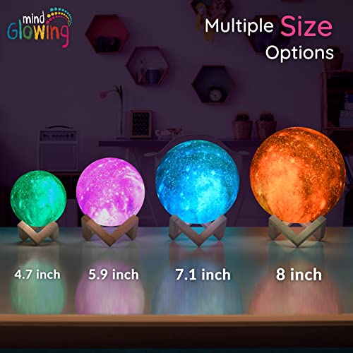Mind-Glowing Galaxy Moon Lamp - Cool Space Night Light For Kids - Touch/Remote Control, 16 Colors, Stand - Teen Girls Trendy Stuff - Birthday Gifts Ideas For Any Year Old Teenage Girl (4.7 Inch) #TOP5