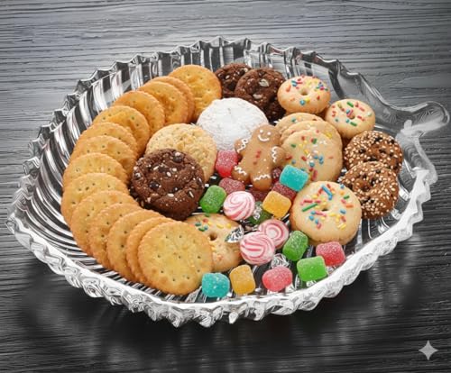 Image of Crystal Clear Glass Leaf-Shaped Serving Dish Platter Set of 1, Decorative Nut, Candy, Snack, & Dry Fruit, Sweets Tray, Elegant Centerpiece for Parties, Dining Table, and Home Decor