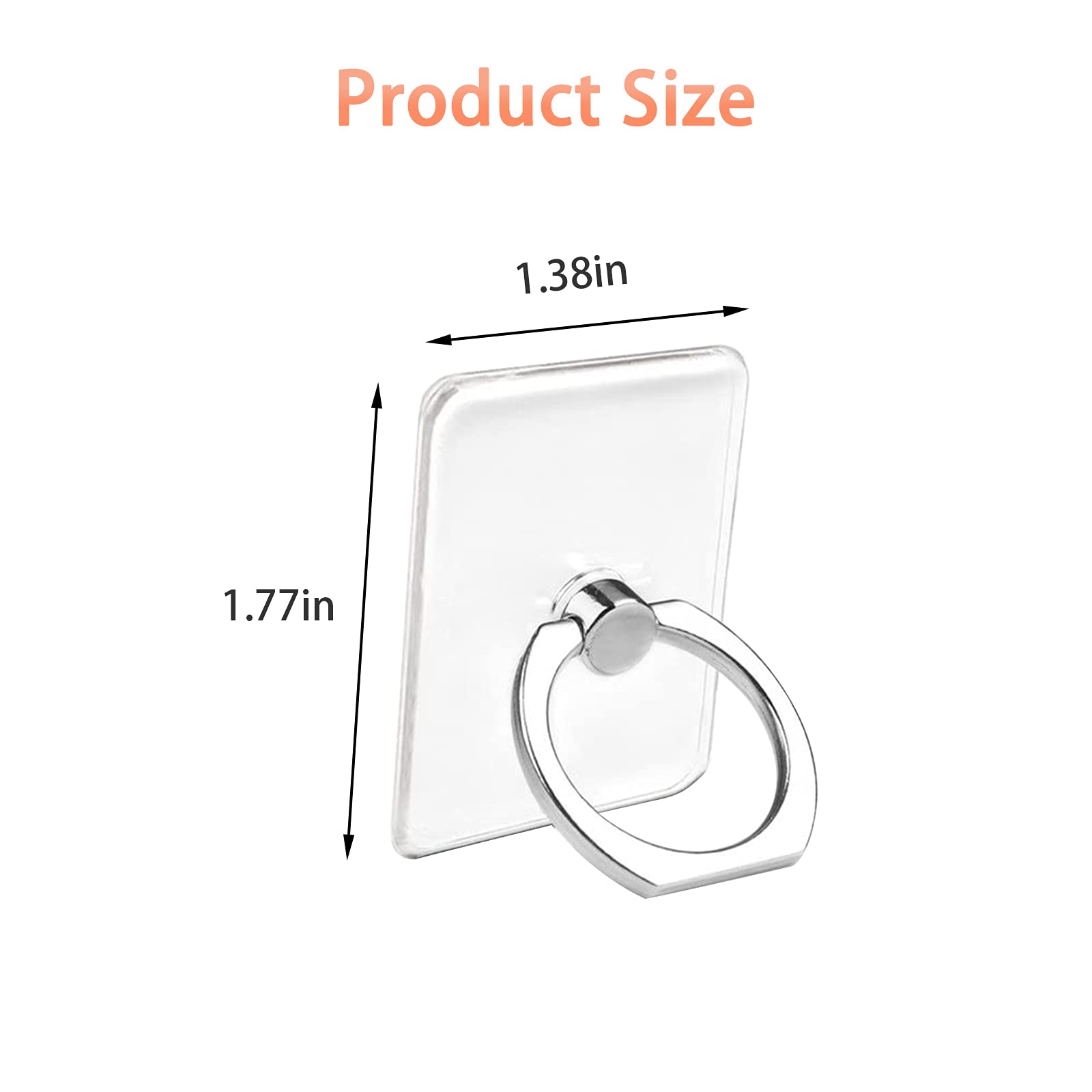 Anello Porta Cellulare 4 Pezzi - Trasparente, Girevole 360°, Adesivo Forte Per Smartphone - Foto 7