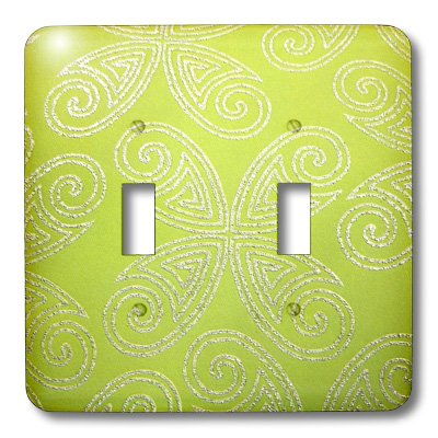 Interrupteur double à bascule vert citron 3dRose pour remplacer un interrupteur terne