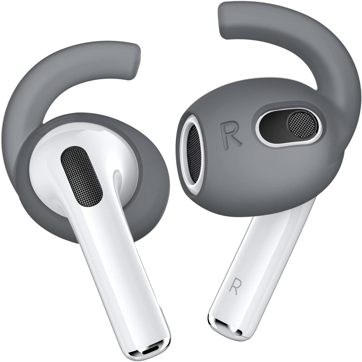 3 Pairs Ear Hooks Covers for AirPods 3 [Added Storage Pouch] Anti Slip Wings Ear Covers, Grip Tips Accessories Compatible with Apple AirPods 3rd Generation (Smoky Grey)