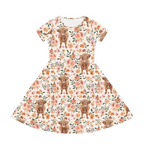 Dresses for Girls 2-14 Kids Summer Beach Dresses Casual Skater Dress Holiday Party Midi A-Line