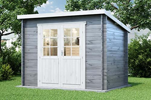 Alpholz Gartenhaus Martina-28 aus Massiv-Holz | Gerätehaus mit 28 mm...