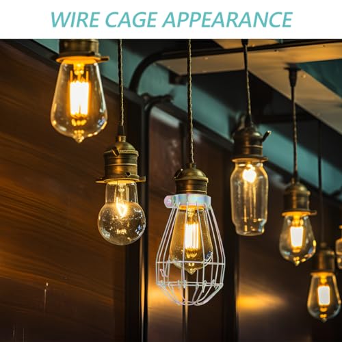 5pcs Vintage Lamp Bulb Guard, Adjustable Clamp-on Bulb Cover, Iron Metal Light Cages, Vintage Lamp Guard Replacement for Hanging Pendant Lighting, Home Industrial Decoration