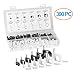 Aurum Cables Cable Clip Assortment - 6 Assorted Sizes - 390 Piece Set - White and Black