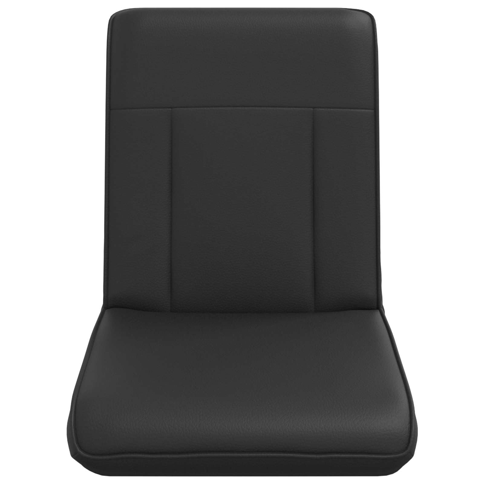 Regulowane czarne krzesło podłogowe ze sztucznej skóry z ergonomicznym oparciem, wyściełane, składane, do salonu, gier, czytania, jogi, z trwałą metalową ramą, wszechstronne zastosowanie