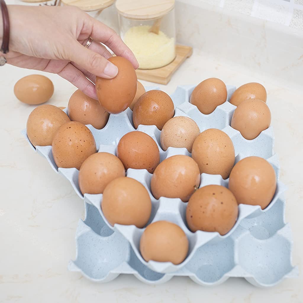 Caja de Almacenamiento de Huevos apilable Caja de Almacenamiento de Huevos de plástico, Estante de Almacenamiento de Huevos para refrigerador Caja de Almacenamiento de Cocina
