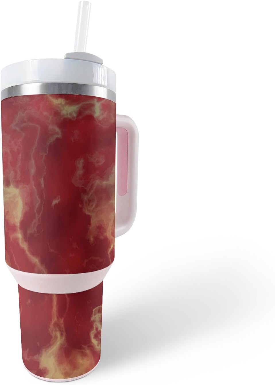 MightySkins Skin Compatible with Stanley The Quencher H2.0 FlowState 40 Oz Tumbler - Crimson Marble | Protective, Durable, and Unique Vinyl Decal wrap Cover | Easy to Apply, Remove, and Change Styles