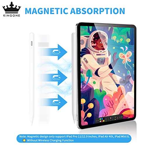 Image of KINGONE Stylus Pen for iPad with Palm Rejection, Tilt Sensitive and Magnetic Design, Digital Pencil Compatible with 2018 and Later Model,Apple iPad Pro 11 /12.9 Inch,iPad 6 /7 /8th Gen,iPad Mini 5th Gen,iPad Air 3rd /4th Gen