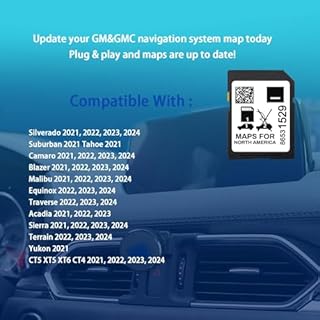 Latest Version Navigation SD Card Compatible with GM Vehicles, 86531529 Map Update fit for GMC, Chevrolet, Cadillac and Buick
