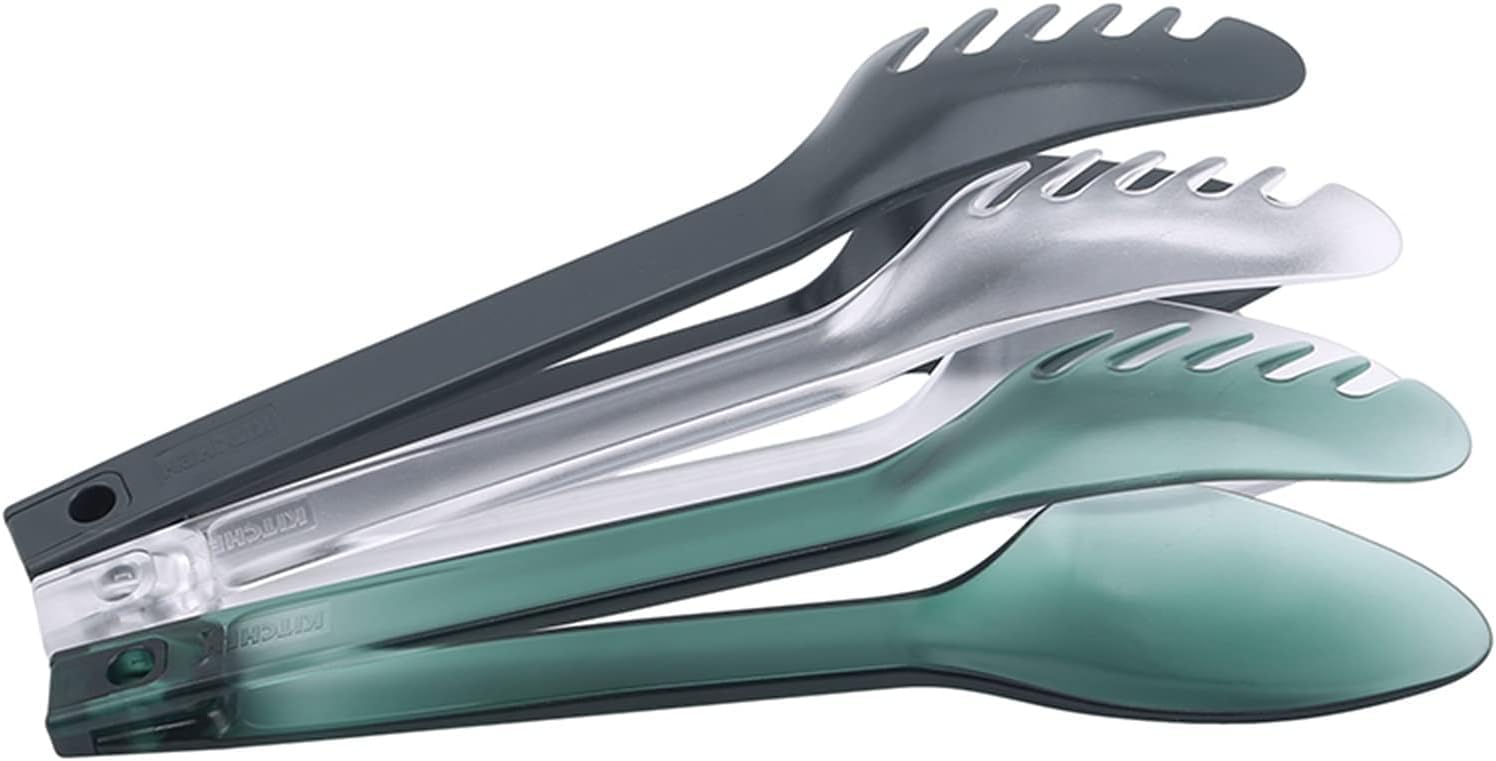 Pince de cuisine en plastique - Ustensiles de cuisine de service pour barbecue, salade, grill, friture - 1 pince de cuisine verte