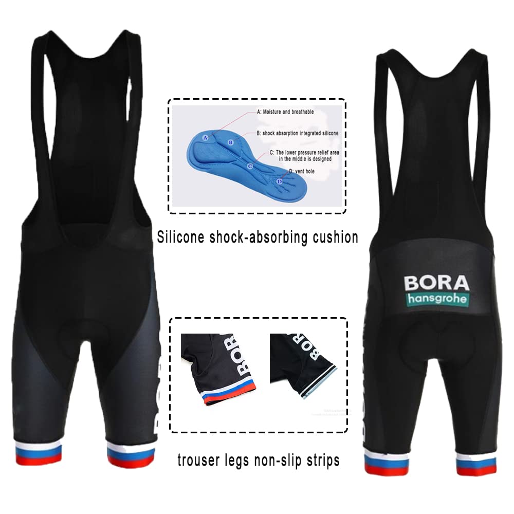 HOMTOL Abbigliamento Ciclismo Set Manica Corta Tuta Ciclismo Uomo Completo Ciclismo Estivo Per Bici Da MTB Con Pantaloncini Imbottiti in Gel Traspirante e Ad Asciugatura Rapida