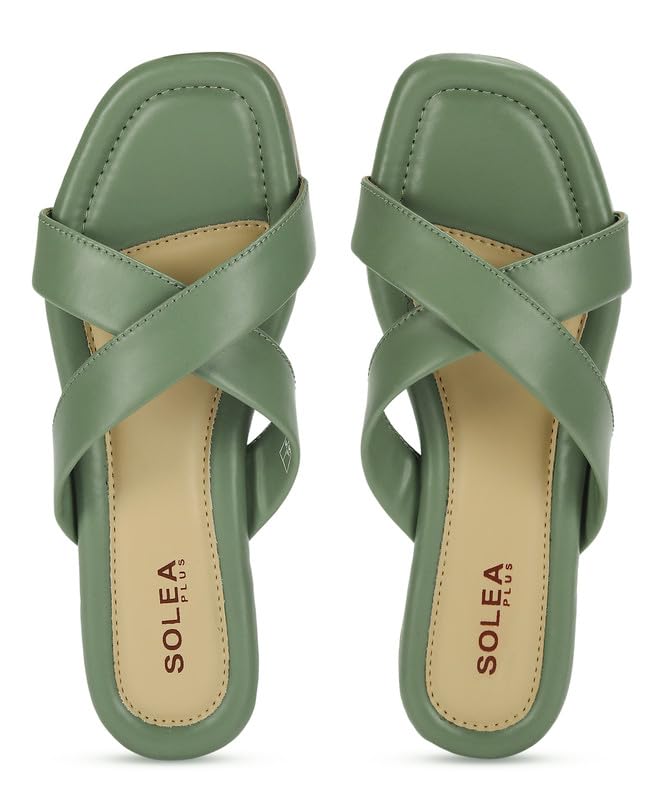 PARAGON K6016L Womens Green Sandals | Stylish Slip on Flat Sandals with Cushioned Soles | Comfortable Everyday Sandals for Outdoor Use (B0CB66KDD8) Amazon Price History, Amazon Price Tracker