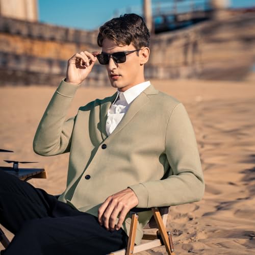 Image of Men's Cardigan Sweater Button Front V-Neck Long Sleeve Knit Sweaters