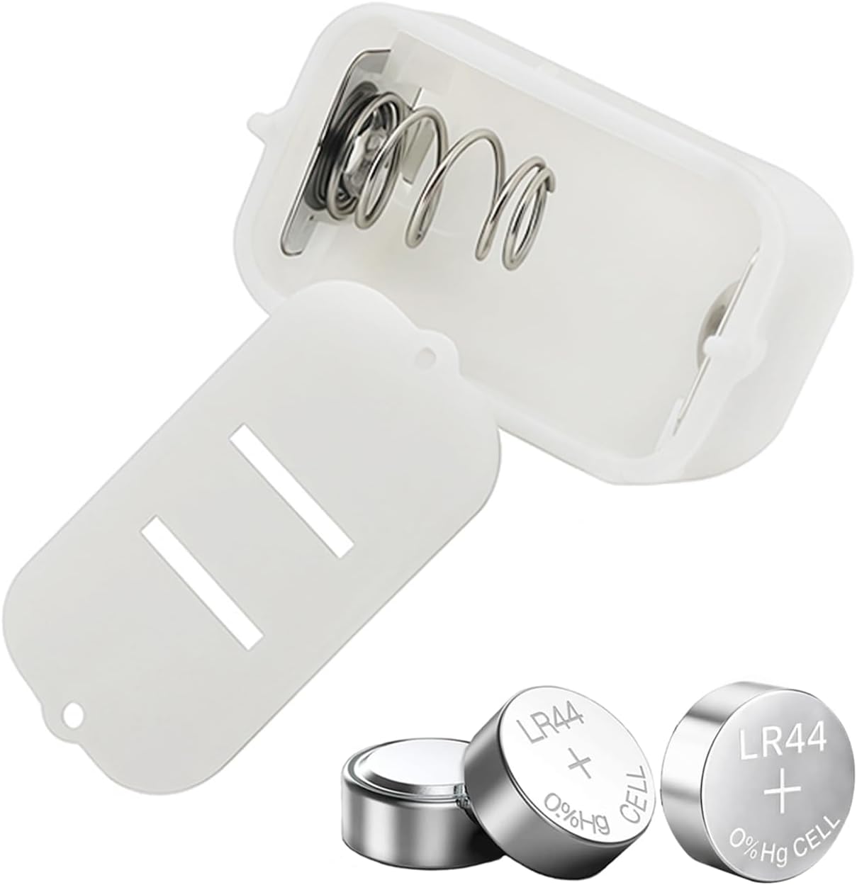 10PCS AG13 Button Cell Battery Holder 3 Pieces Light String Battery Case LR44 L1154F 4.5V Plastic Metal for Toy DIY Circuit Music Module Small Timer White