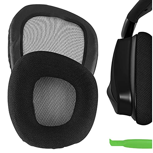Geekria Coussinets de rechange confortables en tissu maille pour casque Corsair VOID PRO, Void Pro RGB, Void Pro RGB SE, Void Elite, Void Elite RVB, coussinets de casque (noir/gris) EJZ257-02