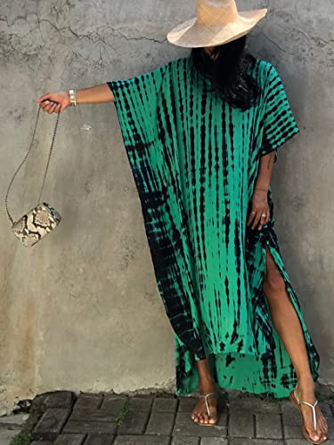 Image of Kaftan Dresses for Women Plus Size Summer Beach Dress with Print and Swim Cover Ups