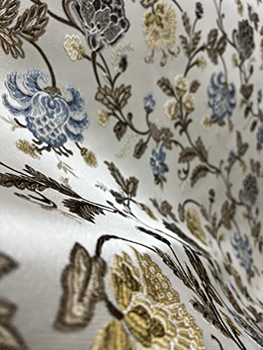 Premium Jacquard Floral Upholstery Fabric – Luxurious Woven Design for Home Décor, Crafts & Window Treatments – 54 inches Wide, Sold by the Yard (Elegant Blue) 5 Premium Jacquard Floral Upholstery Fabric – Luxurious Woven Design for Home Décor, Crafts & Window Treatments – 54 inches Wide, Sold by the Yard (Elegant Blue) - Image 4