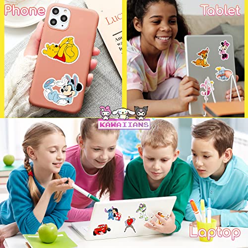 Kawaiians 100Pcs Mixed Cartoon Stickers, Vinyl Cute Cartoon Character Stickers For Water Bottle Laptop Phone Guitar, Waterproof Animation Decal For Kids Teen Adults (100Pcs Mixed Cartoon) #TOP6