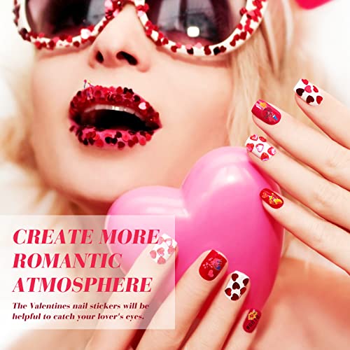 Maitys 12 Sheets Valentines Day Nail Stickers 3D Self Adhesive For Nails Love Valentine Rose Heart Colorful Lip Decals Women Girls Diy, (Maitys-Stickers-85) #TOP1