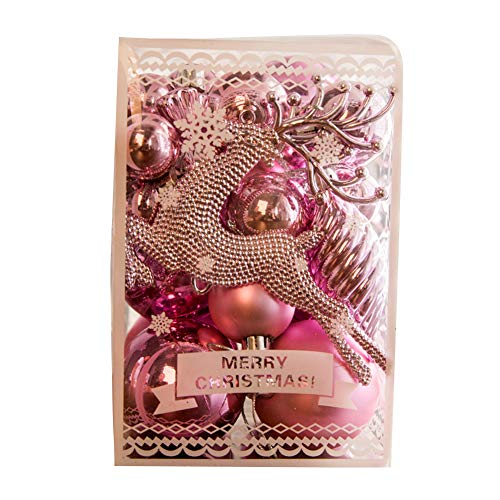 Jiecikou 30Pcs Christmas Decor Pendant Set Xmas Tree Party Hanging Ornaments Pink