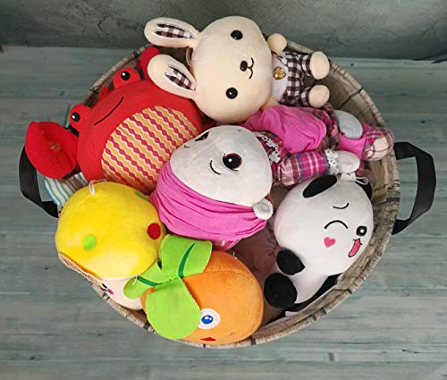 Image of Kids Laundry Hamper Clothes Gift Basket Storage Laundry Baskets Organizer Bin with Handles for Nursery Room (Tree Stump)